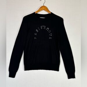 Zadig & Voltaire Merino Wool Sweater XS Black Paris Amour Studded